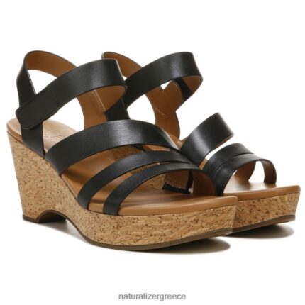 σανδάλια | πέδιλο cynthia wedge H4LTB367 Naturalizer γυναίκες μαύρο δέρμα