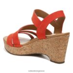 σανδάλια | πέδιλο cynthia wedge H4LTB370 Naturalizer γυναίκες δέρμα σορμπέ πεπονιού - Image 8