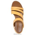 σανδάλια | πέδιλο cynthia wedge H4LTB371 Naturalizer γυναίκες κίτρινο δέρμα ασφόδελου - Image 4