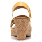 σανδάλια | πέδιλο cynthia wedge H4LTB371 Naturalizer γυναίκες κίτρινο δέρμα ασφόδελου - Image 6