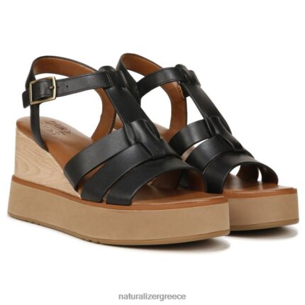 σανδάλια | σανδάλι barrett wedge H4LTB360 Naturalizer γυναίκες μαύρο δέρμα